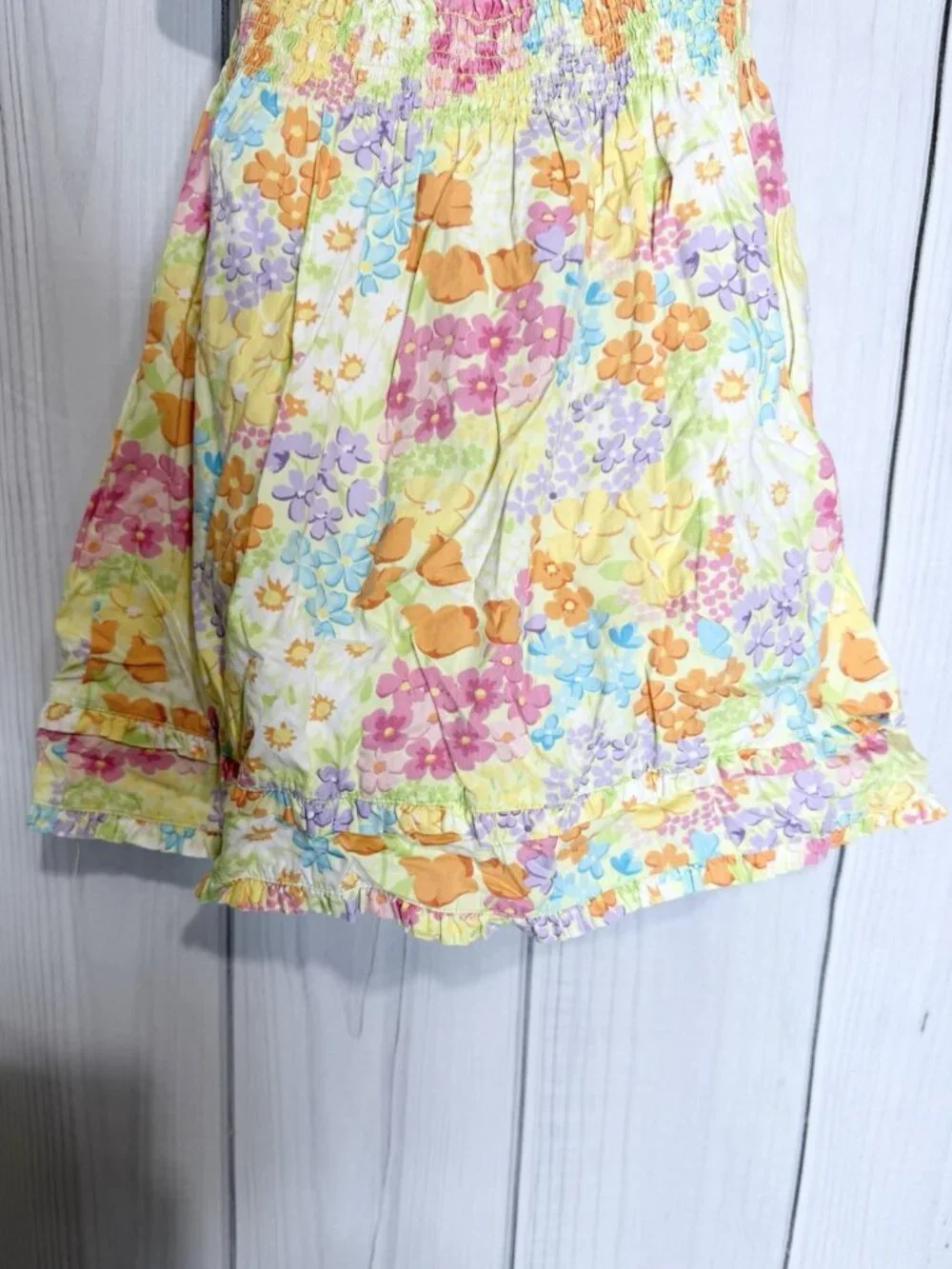 Gymboree Toddler Girls Multicolor Floral Cotton Sleeveless Dress Sz 3T Smocked